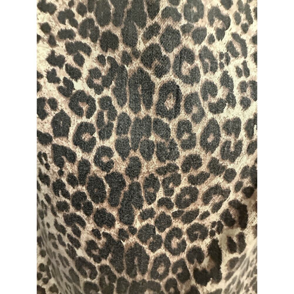 Nicholas Jason Leopard Print Mini Skirt Size 16 Animal Print Stretch Denim Y2K - Picture 2 of 5